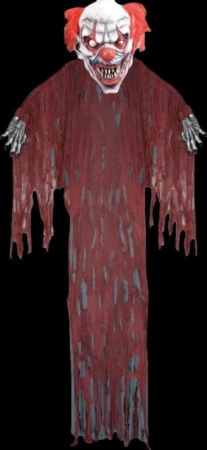 Morris Props 12' "Evil Clown" Hanging Halloween Decoration 1 Morris Props 12' "Evil Clown" Hanging Halloween Decoration