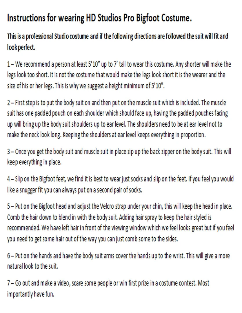 The Horror Dome "Bigfoot" HD Studios Pro Costume Costumes 6 The Horror Dome "Bigfoot" HD Studios Pro Costume Costumes