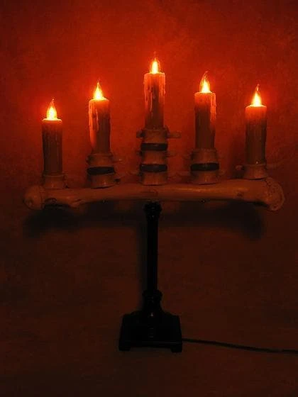 Skeletons And More "Candelabra Table Top Halloween Prop W/ 5 Flicker Candles" Haunted House Lighting 2 Skeletons And More "Candelabra Table Top Halloween Prop W/ 5 Flicker Candles" Haunted House Lighting