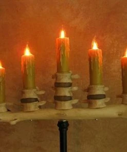 Skeletons And More "Candelabra Table Top Halloween Prop W/ 5 Flicker Candles" Haunted House Lighting 7 Skeletons And More