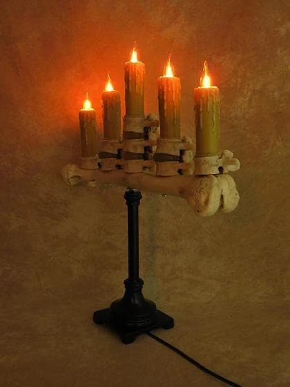 Skeletons And More "Candelabra Table Top Halloween Prop W/ 5 Flicker Candles" Haunted House Lighting 4 Skeletons And More "Candelabra Table Top Halloween Prop W/ 5 Flicker Candles" Haunted House Lighting