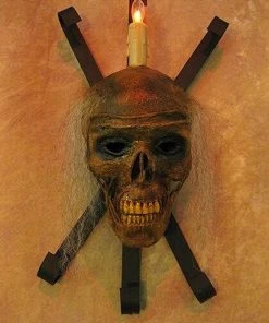 Skeletons And More "Corpsed Head Skull Wall Sconce" Haunted House Lighting