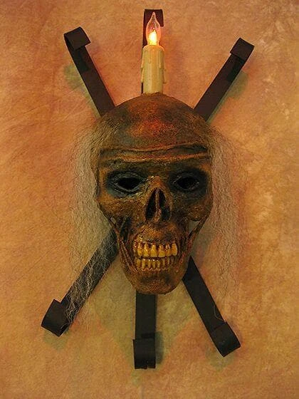 Skeletons And More "Corpsed Head Skull Wall Sconce" Haunted House Lighting 2 Skeletons And More "Corpsed Head Skull Wall Sconce" Haunted House Lighting