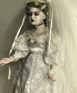 The Horror Dome Props "Creepy Porcelain Doll - Frankensteins Bride" HD Studios Halloween Prop 7 The Horror Dome Props