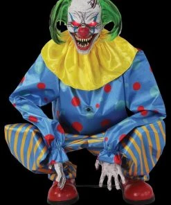 Morris "Crouching Clown Blue" Electric Animated Skeleton Halloween Prop Props