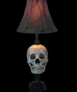Skeletons And More Horror Movie Props "Desk Lamp With Life-size Skull And Antique Shade" Haunted House Lighting