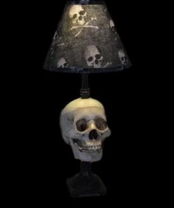 Skeletons And More "Desk Lamp With Life-size Skull And Bone Shade" Haunted House Lighting Horror Movie Props
