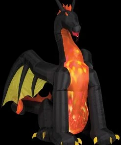 Morris Decorations "Dragon With Projection And Fire" Air-blown Inflatable Halloween Decoration