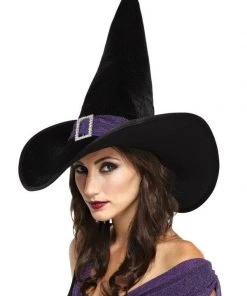 Morris "Elegant Witch - Black/Purple" Halloween Costume Hat Accessories