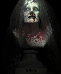 Night Frights Horror Movie Props "Ghost Bust - Bride" Animated Haunted Projection Prop