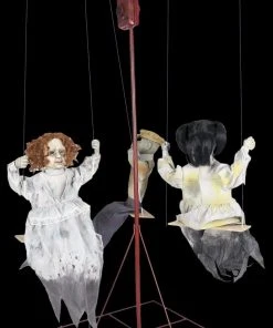 The Horror Dome "Ghostly Go Round - Creepy Dolls" Animated Halloween Props - 3 Dolls