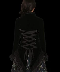 The Horror Dome "Gothic Vampiress Jacket In Black Velvet" HD Hollywood Costume Costumes