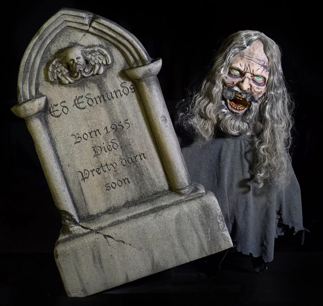Distortions "Gravestone Geezer" Static Halloween Prop Zombie Props 1 Distortions "Gravestone Geezer" Static Halloween Prop Zombie Props