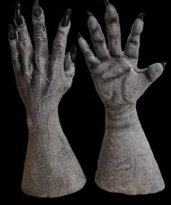 The Horror Dome Hands & Feet "Grey Werewolf/Alien/Monster Hands" Deluxe Latex Halloween Costume Gloves