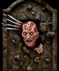 The Horror Dome "Nightmare On Elm Street - Freddy Tombstone" Hanging Halloween Decoration
