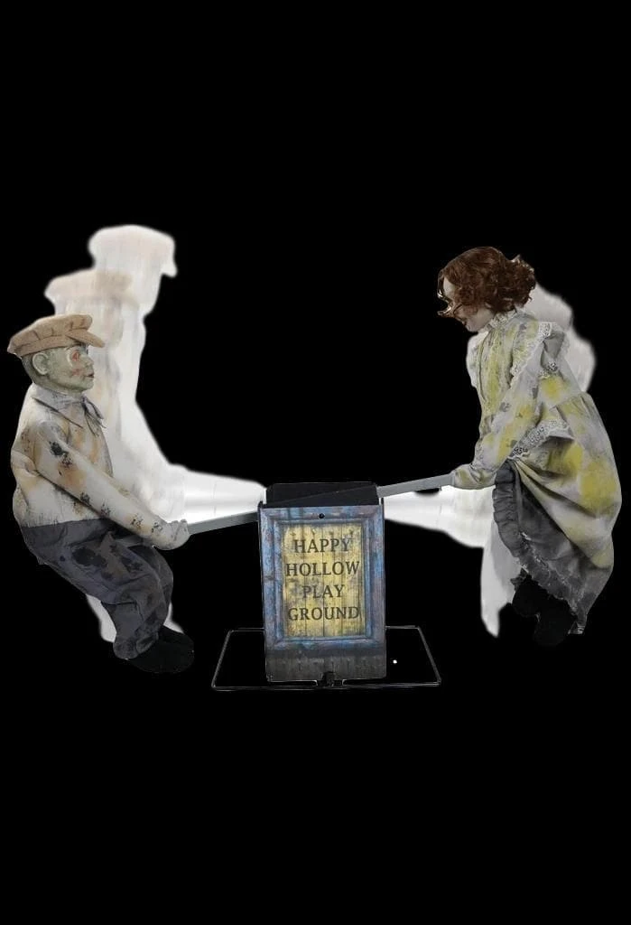 Morris "See Saw Dolls Playground" Electric Animated Halloween Prop 1 Morris "See Saw Dolls Playground" Electric Animated Halloween Prop