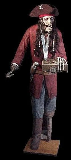 Morris "Shaking Captain Flog'em" Animated Pirate Halloween Prop 1 Morris "Shaking Captain Flog'em" Animated Pirate Halloween Prop