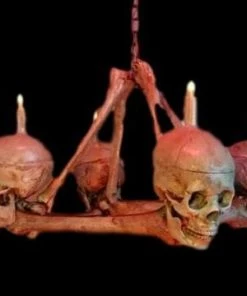 Buckeys Boneyard "Skull/Femur Bone Chandelier" Haunted House Lighting Realistic Props