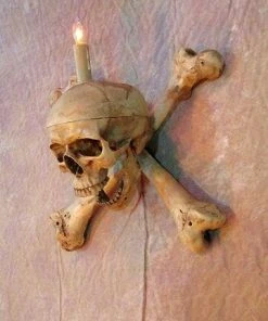Skeletons And More "Skull/Femur Bone Wall Sconce" Haunted House Lighting Realistic Props