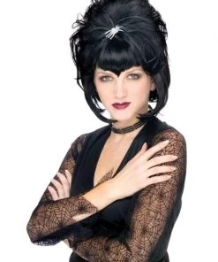 Morris "Spiderella Black Bouffant" Halloween Wig