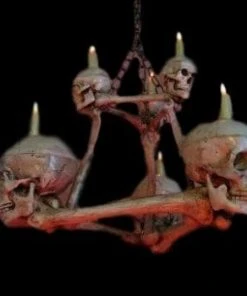 Buckeys Boneyard Decorations "Two-Tiered Skull/Bone Chandelier" Haunted House Lighting