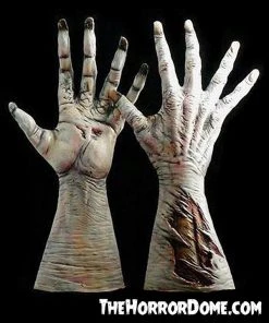 The Horror Dome Hands & Feet "Ultimate Movie Quality Flesh Zombie Hands" Halloween Costume Gloves